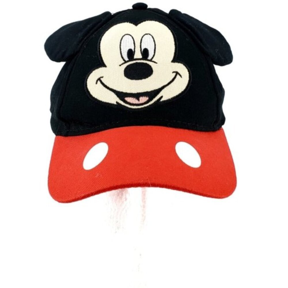 Disney Junior Kid's OSFM Mickey Mouse With Ears Black & Red Hook & Loop Hat/Cap